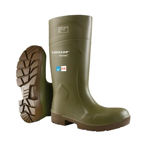 Rubber Work Boots Dunlop Purofort FoodPro Safety Rain Boots | Green | Sizes 6 - 16 3 Rubber Work Boots Dunlop Purofort FoodPro Safety Rain Boots | Green | Sizes 6 - 16
