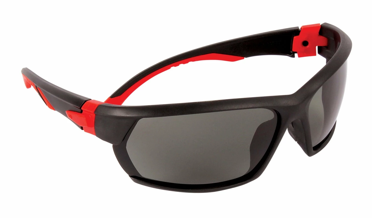 Dynamic Racer Soft Nose-Piece System Safety Glasses W/ Removable Retaining Strap | Red & Black Frame | Smoke Lens 3 Dynamic Racer Soft Nose-Piece System Safety Glasses W/ Removable Retaining Strap | Red & Black Frame | Smoke Lens