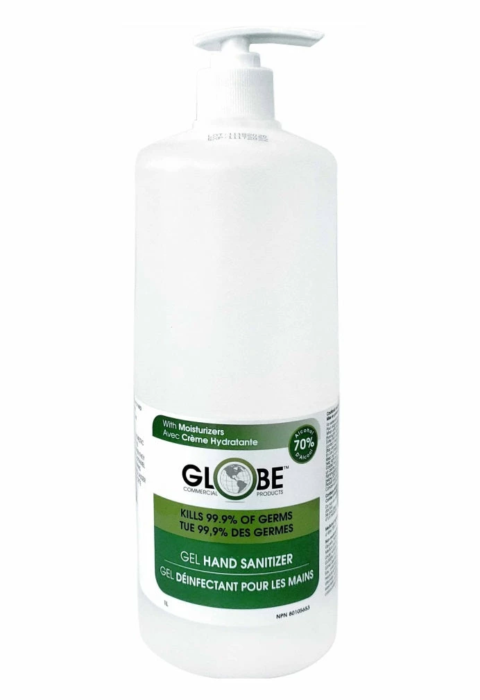 Globe Commercial Products Clear Gel Hand Sanitizer With Moisturizers - 70% Alcohol - 1000 Ml Pump Bottle - Case Of 12 Bottles 3 Globe Commercial Products Clear Gel Hand Sanitizer With Moisturizers - 70% Alcohol - 1000 Ml Pump Bottle - Case Of 12 Bottles