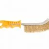 Cleanflow Heavy Duty Wire Scratch Brush, Yellow Plastic Handle, Brass Coated Steel Bristles 2 Cleanflow Heavy Duty Wire Scratch Brush, Yellow Plastic Handle, Brass Coated Steel Bristles