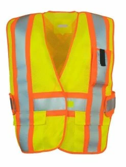 Forcefield Hi-Vis Work Wear High Visibility CSA 5-Point Tearaway Safety Vest With Pockets | One Size Fits All
