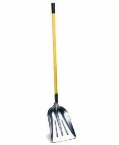 Cleanflow Landscaping Tools Industrial 15" Aluminum Blade Scoop Shovel | Long Fiberglass Handle