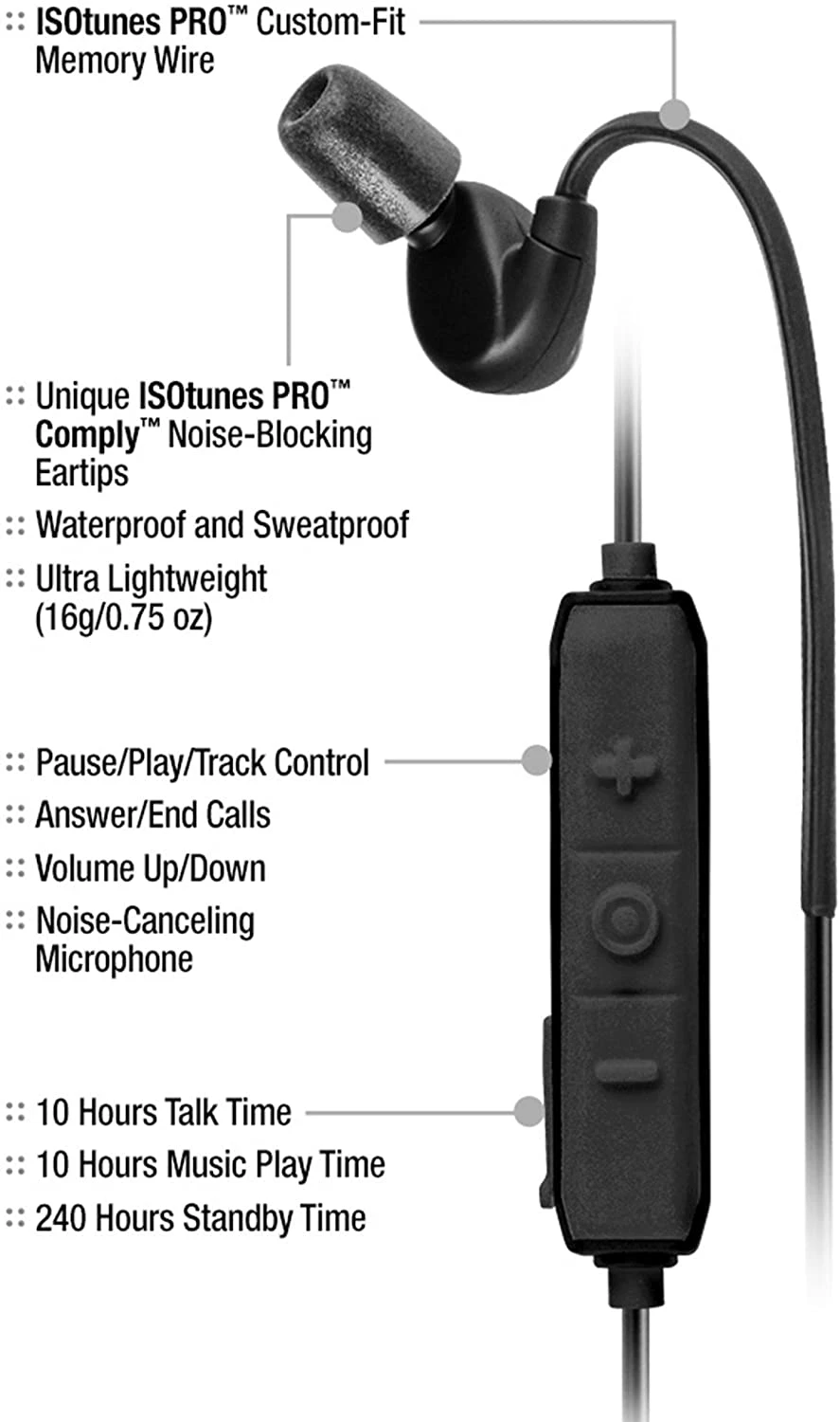 ISOtunes PRO Bluetooth Industrial Hearing Protection Headphones - NRR 27 DB Personal Protective Equipment 6 ISOtunes PRO Bluetooth Industrial Hearing Protection Headphones - NRR 27 DB Personal Protective Equipment