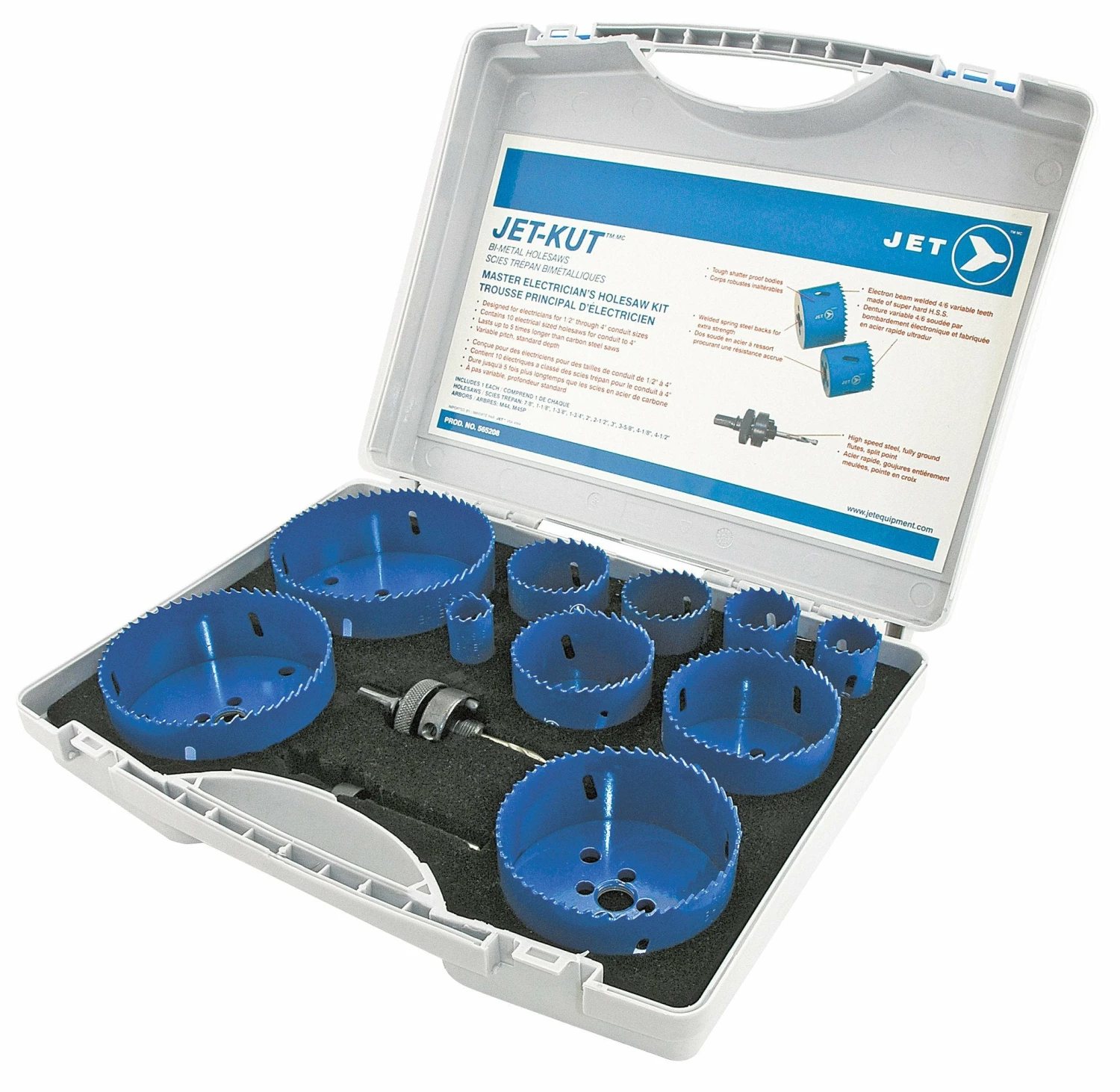 Power Tool Accessories Jet 565208 Premium Electrician's Master Holesaw Kit, 12 Piece 3 Power Tool Accessories Jet 565208 Premium Electrician's Master Holesaw Kit, 12 Piece