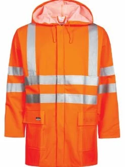 Lyngsoe Rainwear Lyngsoe FR HiVis Rain Jacket In Heavy PU/PVC | Sizes S - 6XL
