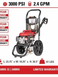 Pressure Washers Simpson MegaShot Cold Water Honda GCV160 (160cc) Gas Engine Pressure Washer - 3000 PSI - 2.4 GPM Axial Pump