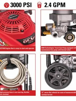 Pressure Washers Simpson MegaShot Cold Water Honda GCV160 (160cc) Gas Engine Pressure Washer - 3000 PSI - 2.4 GPM Axial Pump
