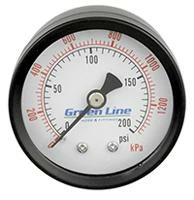 Greenline 2" Dry Pressure Gauges | 1/4" Brass Center Back Mount Pump Accessories