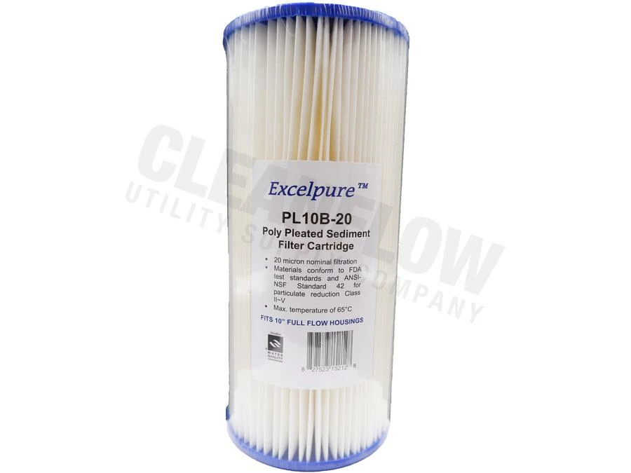 Excelpure 4.5" OD Big Blue Pleated Polyester Water Filters - Various Lengths And Micron Ratings 8 Excelpure 4.5" OD Big Blue Pleated Polyester Water Filters - Various Lengths And Micron Ratings
