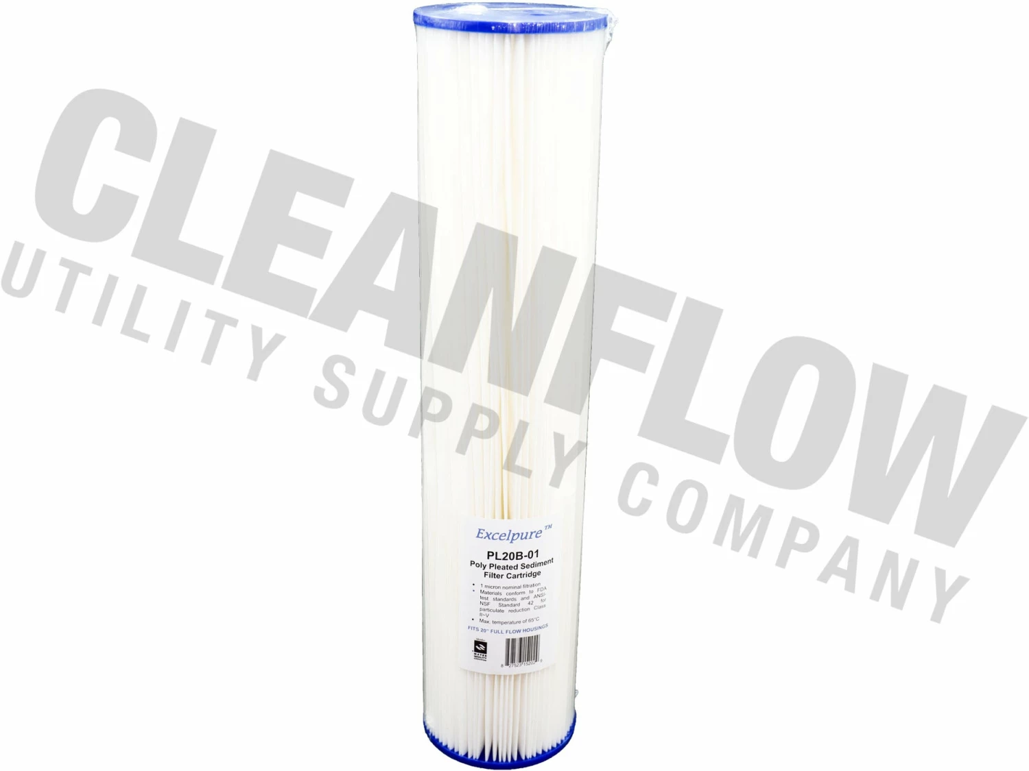 Excelpure 4.5" OD Big Blue Pleated Polyester Water Filters - Various Lengths And Micron Ratings 14 Excelpure 4.5" OD Big Blue Pleated Polyester Water Filters - Various Lengths And Micron Ratings