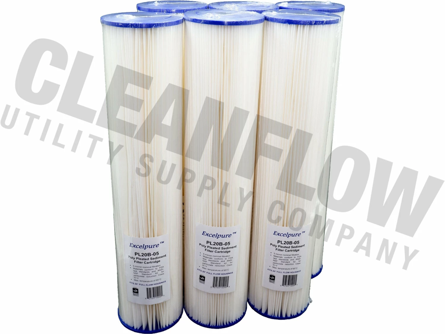 Excelpure 4.5" OD Big Blue Pleated Polyester Water Filters - Various Lengths And Micron Ratings 17 Excelpure 4.5" OD Big Blue Pleated Polyester Water Filters - Various Lengths And Micron Ratings