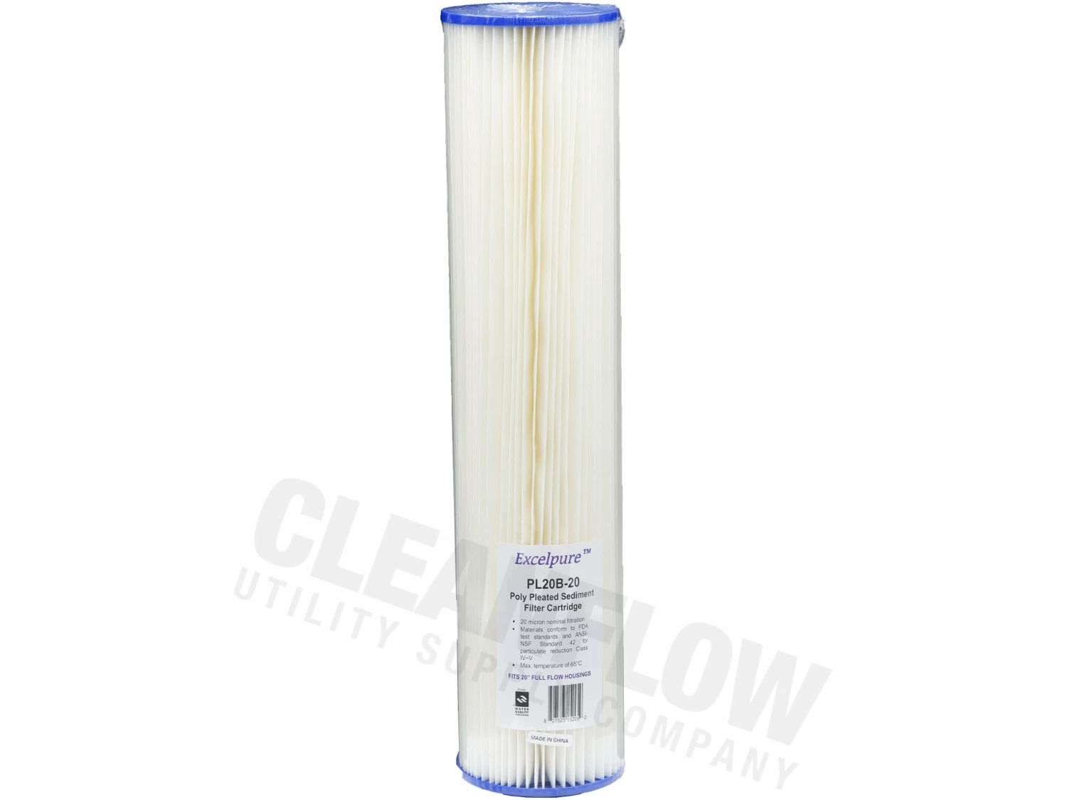 Excelpure 4.5" OD Big Blue Pleated Polyester Water Filters - Various Lengths And Micron Ratings 18 Excelpure 4.5" OD Big Blue Pleated Polyester Water Filters - Various Lengths And Micron Ratings