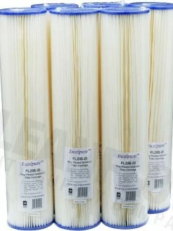 Excelpure 4.5" OD Big Blue Pleated Polyester Water Filters - Various Lengths And Micron Ratings 36 Excelpure 4.5
