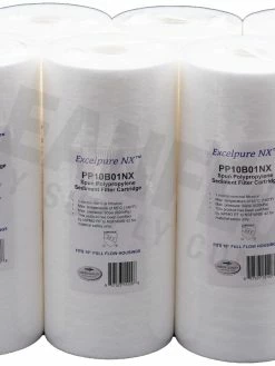 Commercial Water Filters And UV Parts Excelpure 4.5" OD Big Blue Melt Blown Polypropylene Water Filters - Various Lengths And Micron Ratings
