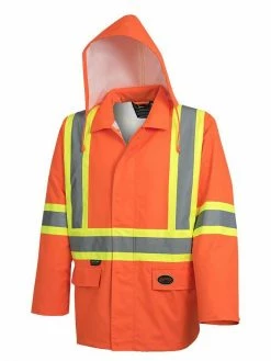 Pioneer The Rock 300D Oxford Polyester Waterproof Safety Rain Jacket | S-5XL Hi-Vis Work Wear