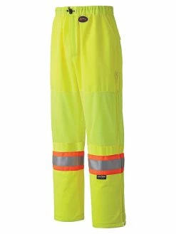 Pioneer Poly Knit Traffic Safety Pants With Breathable Mesh Leg Panels | XS-4XL Hi-Vis Work Wear