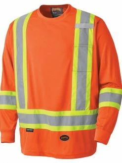 Hi-Vis Work Wear Pioneer Birdseye Long Sleeve Hi Vis Tee Shirt | XS -5XL 10 Hi-Vis Work Wear Pioneer Birdseye Long Sleeve Hi Vis Tee Shirt | XS -5XL