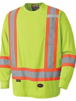 Hi-Vis Work Wear Pioneer Birdseye Long Sleeve Hi Vis Tee Shirt | XS -5XL