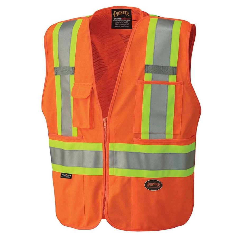 Hi-Vis Work Wear Pioneer Zip-Front Mesh Back Traffic Safety Vest | S-5XL 7 Hi-Vis Work Wear Pioneer Zip-Front Mesh Back Traffic Safety Vest | S-5XL