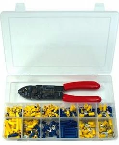 Automotive Supplies Quick Cable PVC Solderless Terminal Kit W/ Crimper - 295 Piece