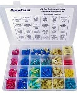 Quick Cable Solderless Heat Shrink Terminal Kit - 650 Piece Automotive Supplies