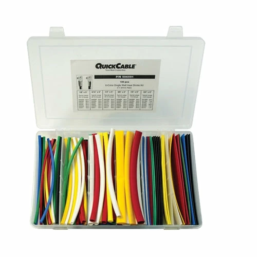 Quick Cable Single Wall Heat Shrink Tube Kit - Assorted Colors, 6" Long 3 Quick Cable Single Wall Heat Shrink Tube Kit - Assorted Colors, 6" Long
