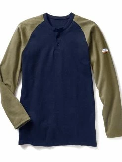 Rasco FR Two Tone Henley | S - 5XL Flame Resistant Work Wear