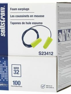 Sellstrom Premium Corded Disposable Earplugs - 100 Pairs Personal Protective Equipment
