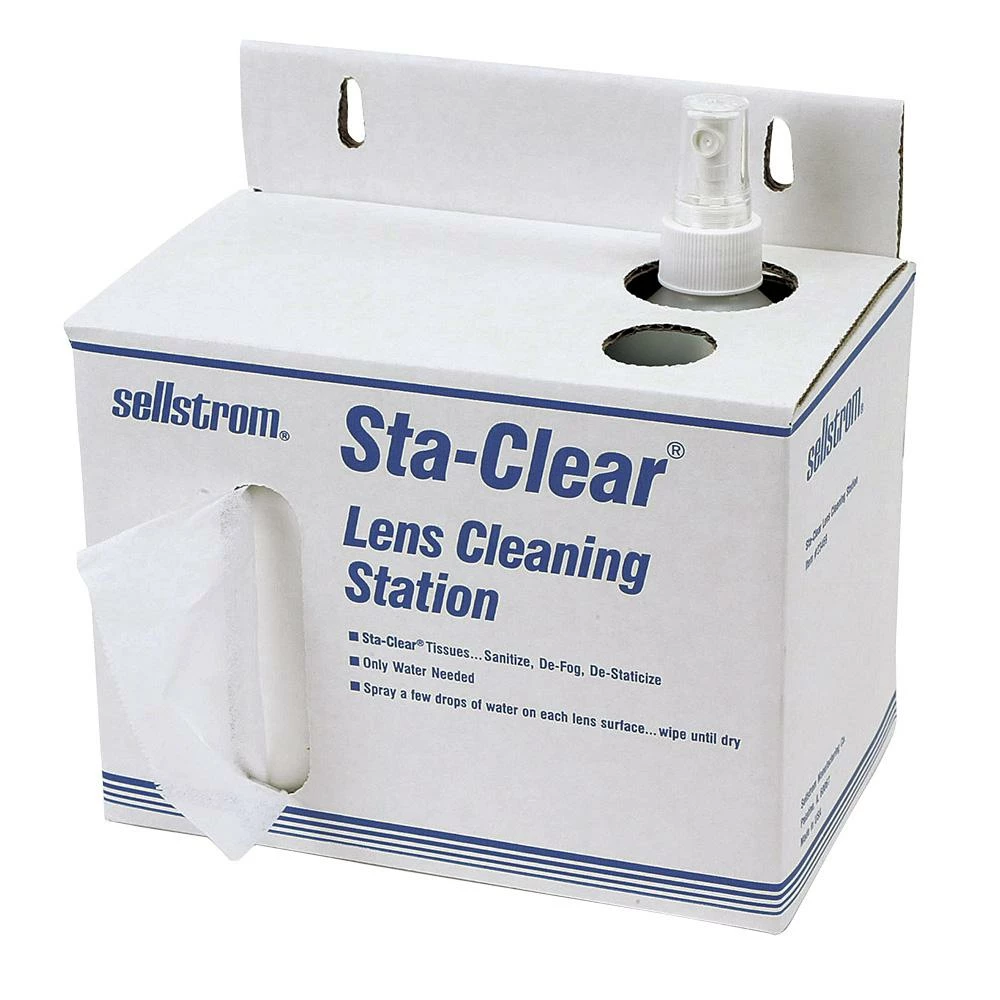 Sellstrom Sta-Clear Lens Cleaning Station - 1,000 Tissues And Spray Bottle 3 Sellstrom Sta-Clear Lens Cleaning Station - 1,000 Tissues And Spray Bottle