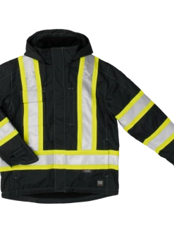 Tough Duck S245 Fleece Lined 300D Waterproof/Breathable Ripstop Safety Jacket | XS-5XL Hi-Vis Work Wear