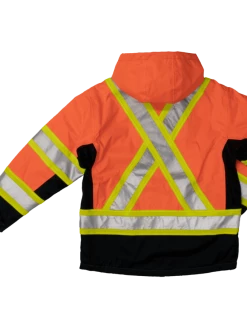 Tough Duck S245 Fleece Lined 300D Waterproof/Breathable Ripstop Safety Jacket | XS-5XL Hi-Vis Work Wear