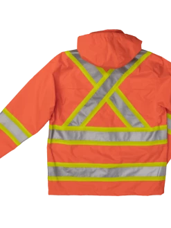 Tough Duck S372 300D Waterproof Breathable Ripstop Safety Rain Jacket | XS-5XL