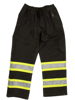 Hi-Vis Work Wear Tough Duck S374 300D Waterproof Breathable Ripstop Safety Rain Pants | Limited Size Selection