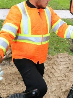 Tough Duck S432 Quilted Poly Safety Freezer Jacket | XS-5XL Hi-Vis Work Wear