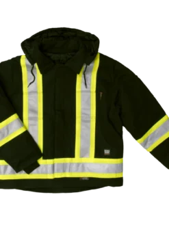 Hi-Vis Work Wear Tough Duck S457 Cotton Duck Winter Safety Jacket | XS-5XL