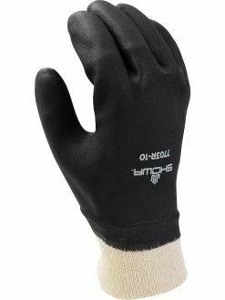 Showa 7703R PVC Coated Knit Wrist Rough Finish Work Glove (Pack Of 12 Pairs) Work Gloves