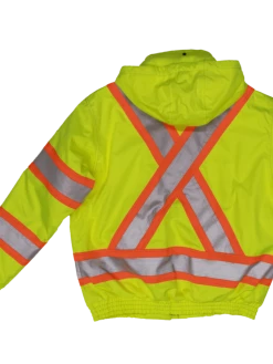 Hi-Vis Work Wear Tough Duck SJ20 Insulated 300D Waterproof/Breathable Ripstop Safety Bomber | XS-3XL