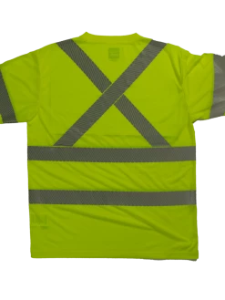 Tough Duck ST12 Premium Polyester Jersey Safety T-Shirt With Segmented Stripes And Pocket | XS-5XL Hi-Vis Work Wear