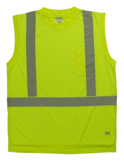 Hi-Vis Work Wear Tough Duck ST15 Sleeveless Safety T-Shirt | XS-5XL