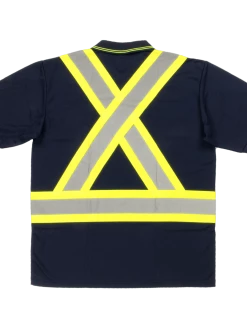 Hi-Vis Work Wear Tough Duck ST17 Premium Polyester Birdseye Short Sleeve Safety Polo Shirt With Chest Pocket | XS-5XL