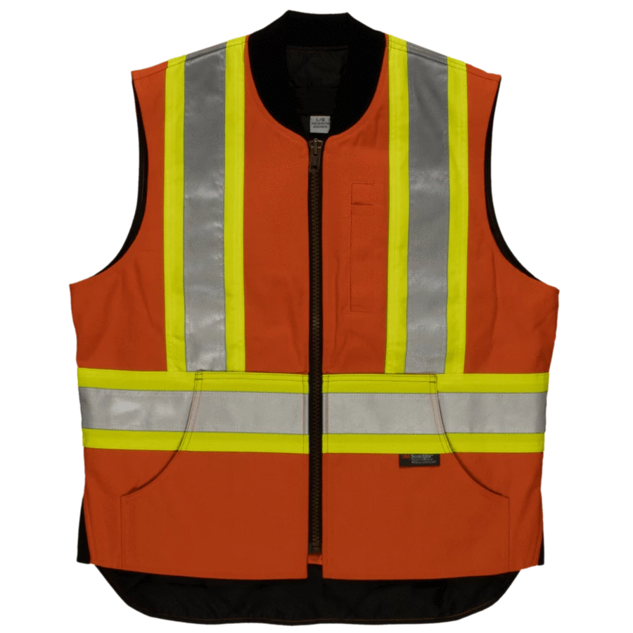 Tough Duck SV06 Quilt Lined Cotton Duck Safety Vest | XS-5XL Hi-Vis Work Wear 5 Tough Duck SV06 Quilt Lined Cotton Duck Safety Vest | XS-5XL Hi-Vis Work Wear