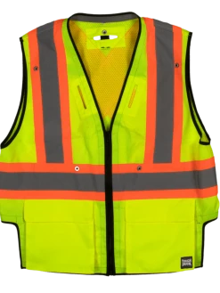 Hi-Vis Work Wear Tough Duck SV09 Harness Compatible Safety Vest | XS-5XL