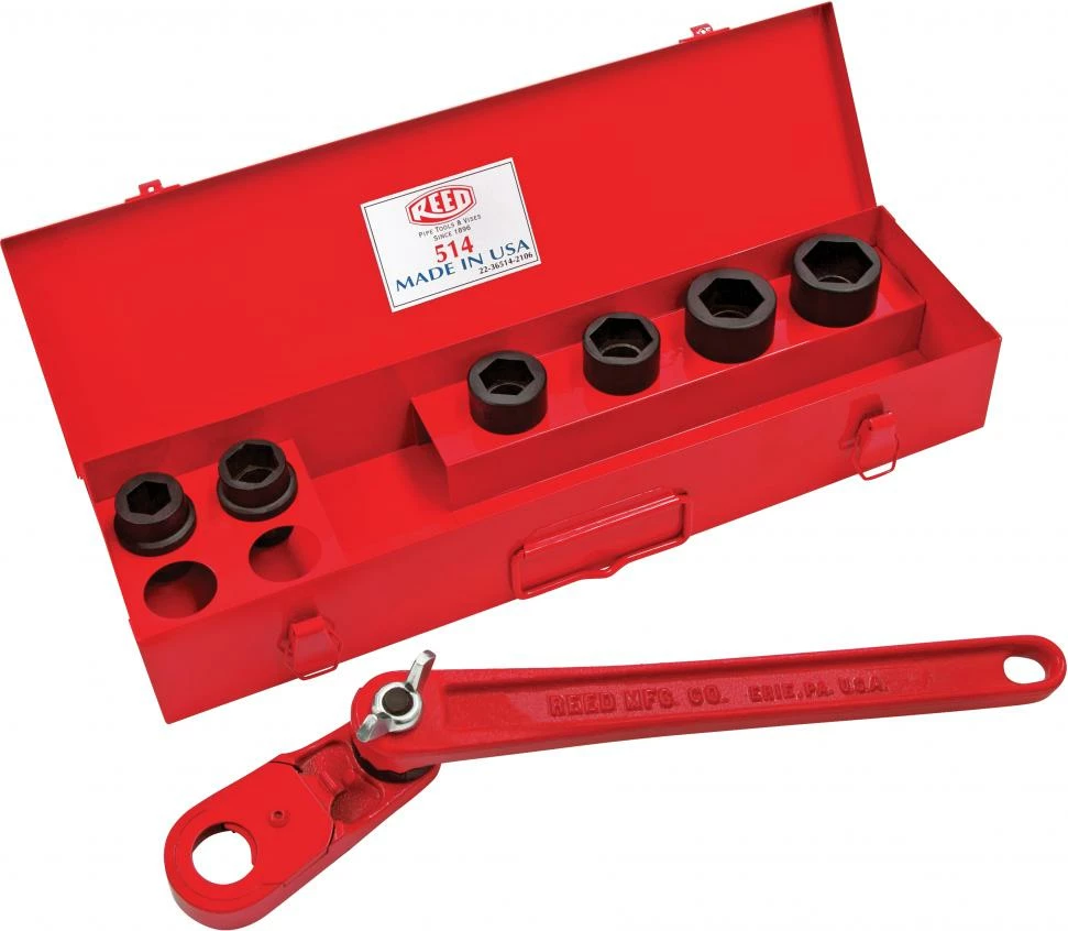 Reed L514 Thru-Bolt Utility Set | Adjustable Angle Handle And 6 Sockets 3 Reed L514 Thru-Bolt Utility Set | Adjustable Angle Handle And 6 Sockets
