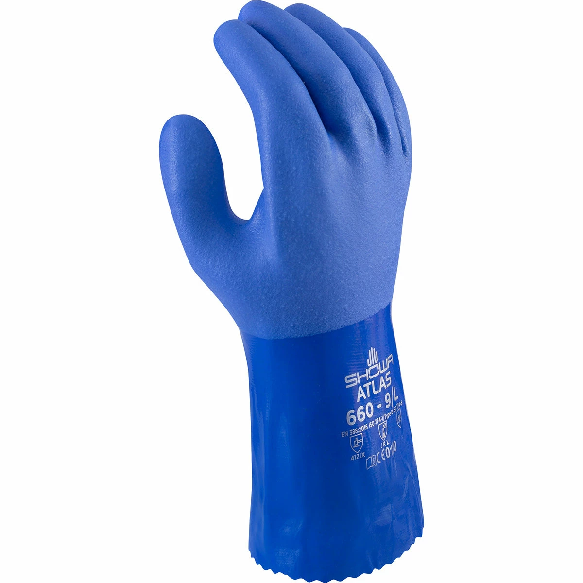 Showa Atlas 660 Super Flexible Triple-Dipped PVC Coated Chemical Resistant Safety Glove With Cotton Liner (Pack Of 12 Pairs) 4 Showa Atlas 660 Super Flexible Triple-Dipped PVC Coated Chemical Resistant Safety Glove With Cotton Liner (Pack Of 12 Pairs)