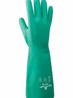 Showa 717 Unlined 11-Mil Nitrile Chemical Resistant Glove With Bisque Grip - 13" Length (Pack Of 12 Pairs)