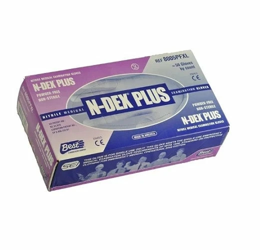 Showa N-DEX 8005PF Blue Nitrile 8-Mil Powder-Free Examination Gloves - Box Of 50 Work Gloves 4 Showa N-DEX 8005PF Blue Nitrile 8-Mil Powder-Free Examination Gloves - Box Of 50 Work Gloves