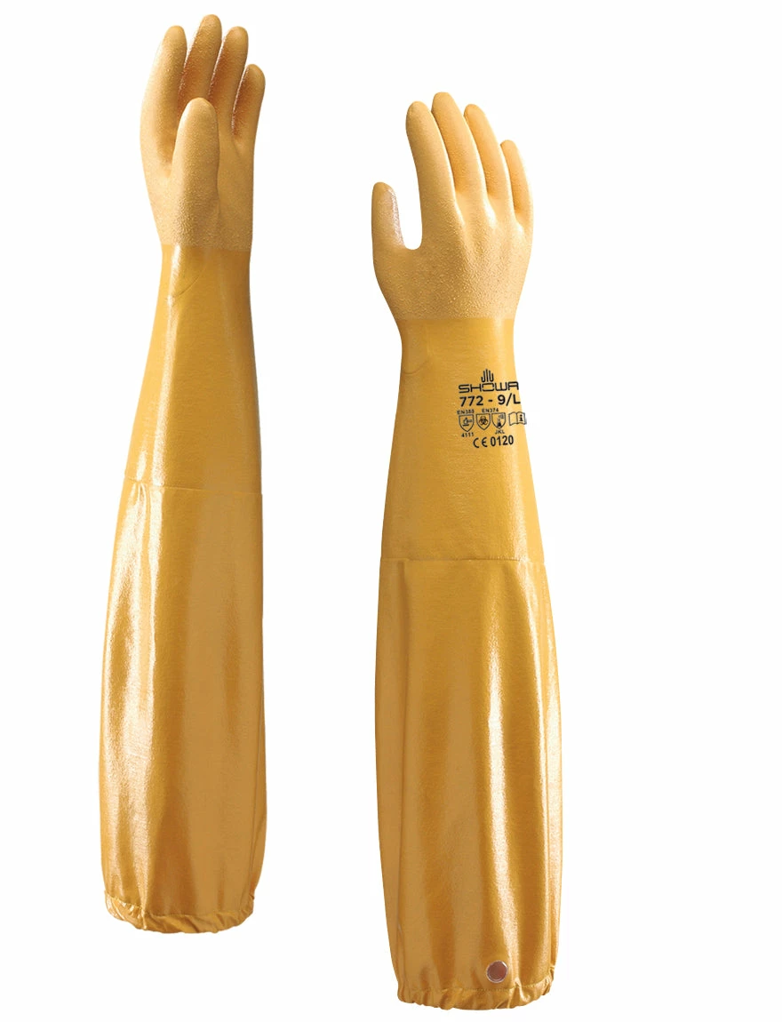 Showa® Atlas® 772 Chemical Resistant Nitrile Gloves - 26" Length 3 Showa® Atlas® 772 Chemical Resistant Nitrile Gloves - 26" Length