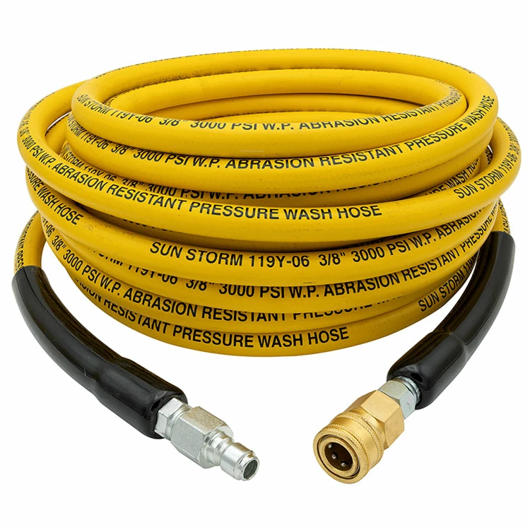 Greenline Pressure Washers Sun Storm Yellow Quick Connect Pressure Washer Hose Assemblies - 3000 PSI Rated 3 Greenline Pressure Washers Sun Storm Yellow Quick Connect Pressure Washer Hose Assemblies - 3000 PSI Rated