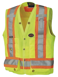 Pioneer Hi Viz Surveyor's Safety Vest - 150D Woven Twill Poly | Sizes Small - 4XL Hi-Vis Work Wear