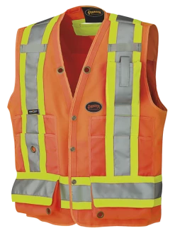 Pioneer Hi Viz Surveyor's Safety Vest - 150D Woven Twill Poly | Sizes Small - 4XL Hi-Vis Work Wear